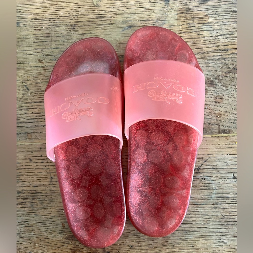 Coach Vibrant Pink Slide Sandals